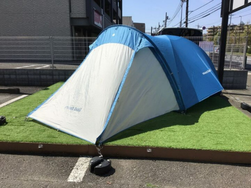 ★良品★ mont-bell モンベル クロノスキャビン 3 キャンプ テント Newテント【モンベル クロノスキャビン3型】の試し張り｜ざがね