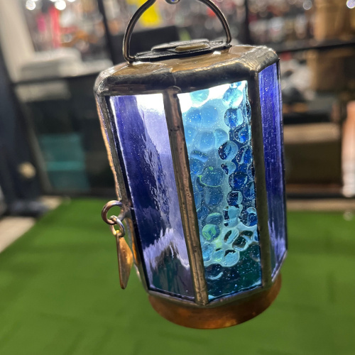 glass-roots ランタンシェード ステンドグラス アンバー Camp Lantern