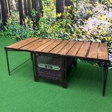 【NATURE TONES / ネイチャートーンズ】サイドアップボックス&テーブル L | 無骨な鉄と木の温もりが融合する、変幻自在の多機能ギア