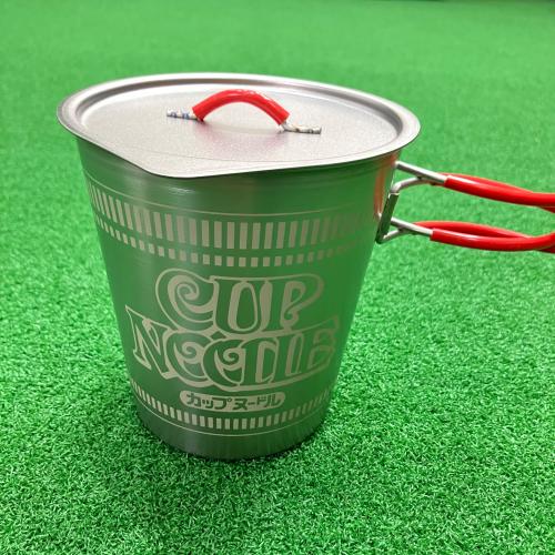日清カップヌードル型 チタンクッカー 緑ハンドル NISSIN / ニッシン】カップヌードル型 チタンクッカー | キャンプで