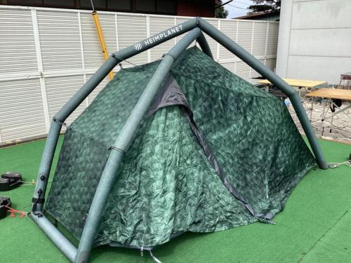 ポールいらずのエアーテント！？設営が簡単なハイムプラネットのテント