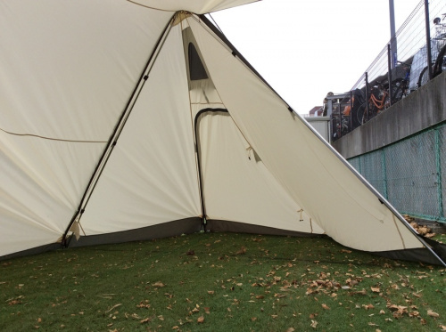 未使用相当　試し張のみ　ツインピルツフォーク TC オガワ テント 設営ガイド付 オガワのツインピルツフォークT/C張ってみた。[2019.09.14発行