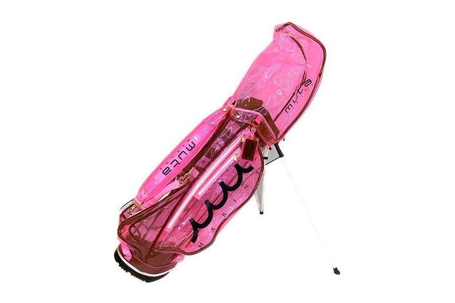 coco 未使用品 ムータマリン muta MARINE サンバイザー F(57-59cm) ピンク/透明 スケルトンバイザー muta MARINE GOLF ムータマリンゴルフ ゴルフバイザー 帽子