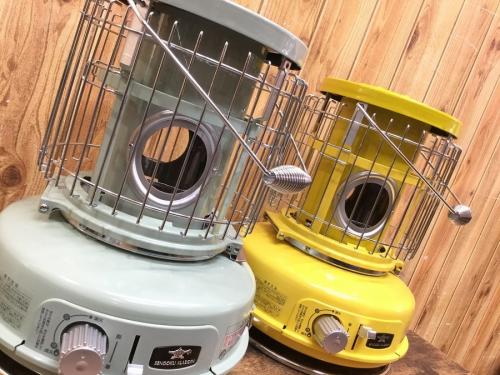 センゴクアラジン】ポータブルガスストーブのグリーン・イエロー入荷